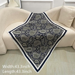 Women's Large Satin Square Scarf Silk Neckerchief Accessory