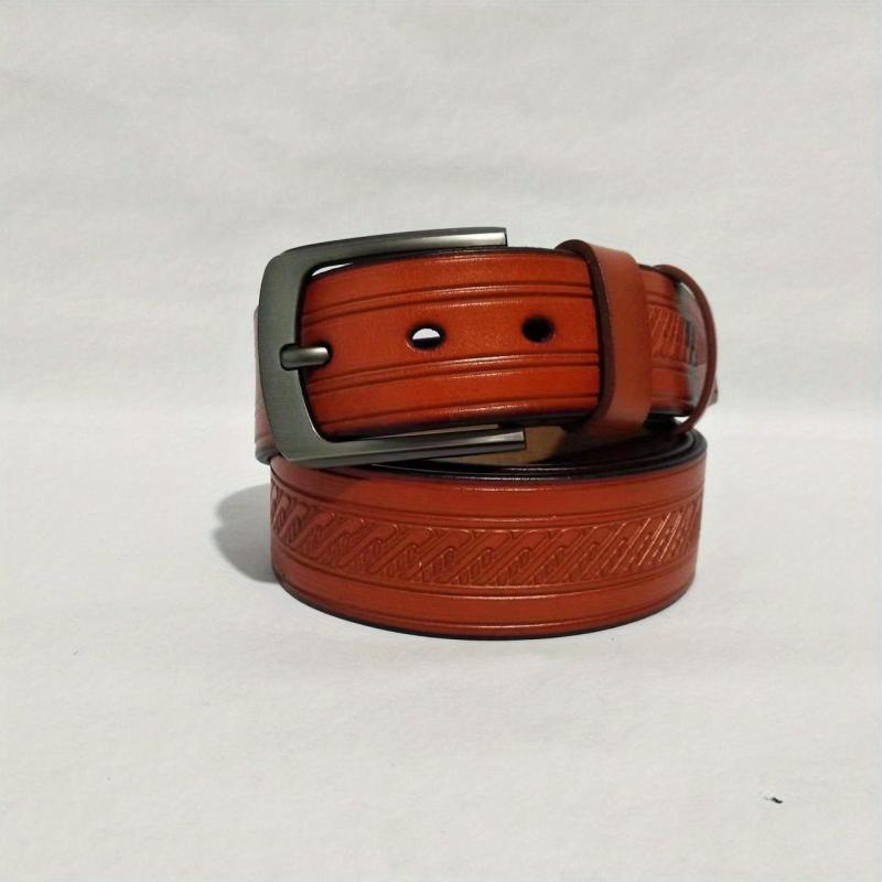 Men's Vintage Plaid Pattern Business Belt