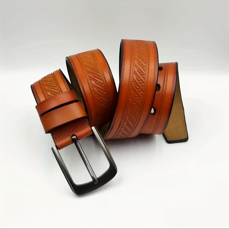 Men's Vintage Plaid Pattern Business Belt