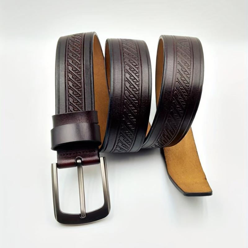 Men's Vintage Plaid Pattern Business Belt