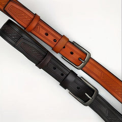 Men's Vintage Plaid Pattern Business Belt
