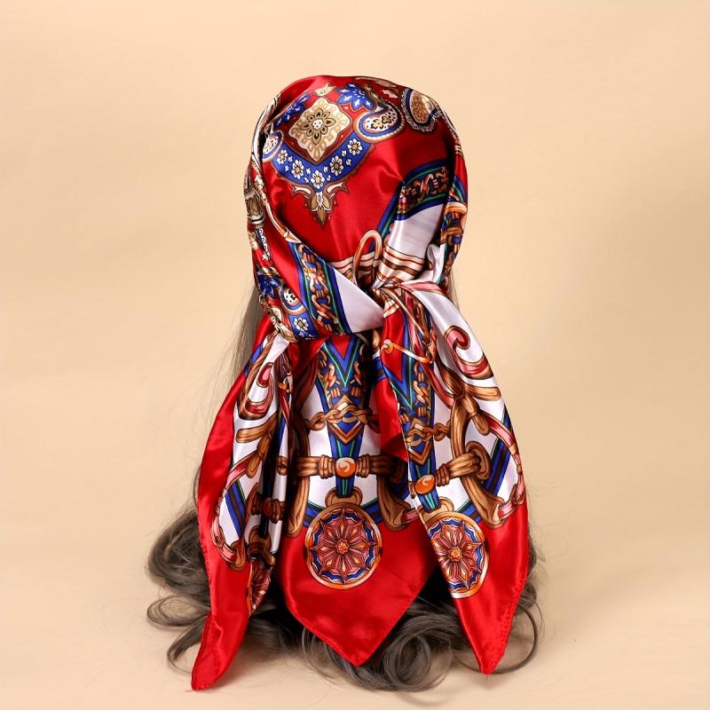 Paisley Print Bandana Square Scarf Large Shawl Women Head Wrap