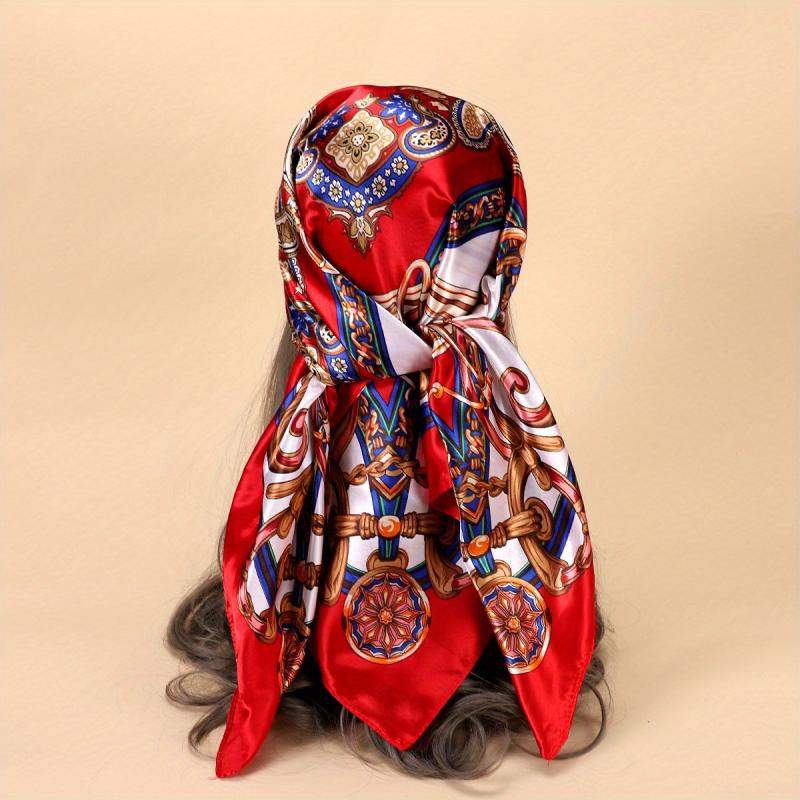 Paisley Print Bandana Square Scarf Large Shawl Women Head Wrap