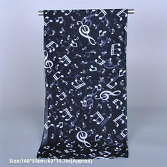Music Note Print Chiffon Scarf for Women