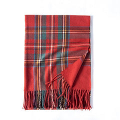 Women's Winter Scarf Large Warm Shawl Tassel Plaid Oversized Scarves