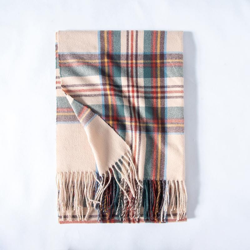 Women's Winter Scarf Large Warm Shawl Tassel Plaid Oversized Scarves