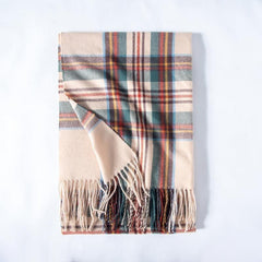 Women's Winter Scarf Large Warm Shawl Tassel Plaid Oversized Scarves