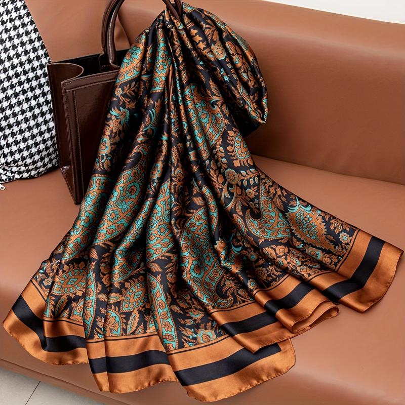 Retro Paisley Scarf Shawl Wrap Casual Head Wrap for Daily Gift