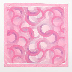 Pink Circles Print Bandana Casual Square Scarf Women Head Wrap Hair Accessories