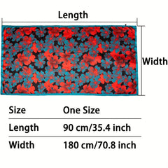 Lily Lower Pattern Silk Scarf Shawl Wrap Head Wrap