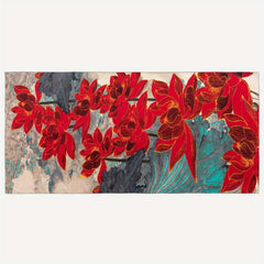 Vintage Lotus Print Scarf Classic Block Shawl Head Wraps Silk Travel Beach Towel