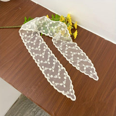 Lace Neckerchief Long Ribbon Skinny Scarf Headband Hair Tie Handbag Charm