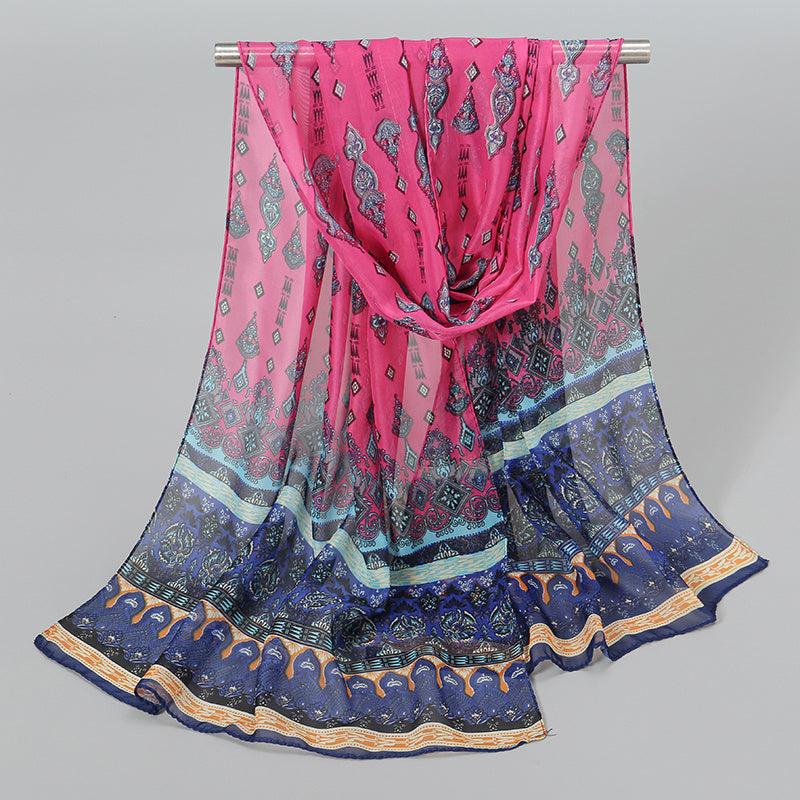 Bohemia Chiffon Scarf Geometric Paisley Print Vintage Shawl