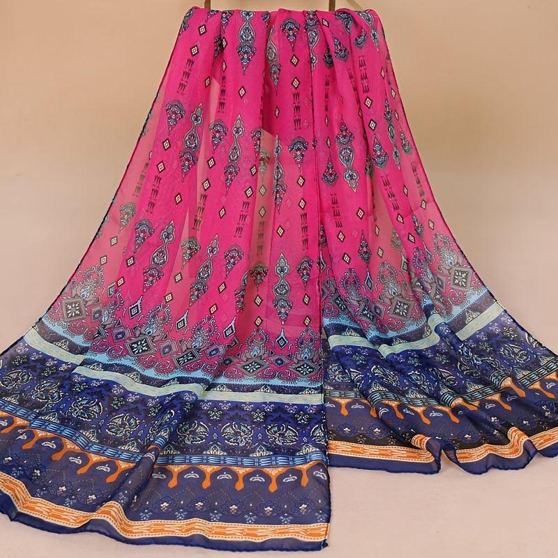 Bohemia Chiffon Scarf Geometric Paisley Print Vintage Shawl