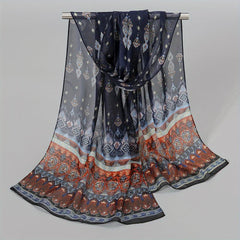 Bohemia Chiffon Scarf Geometric Paisley Print Vintage Shawl