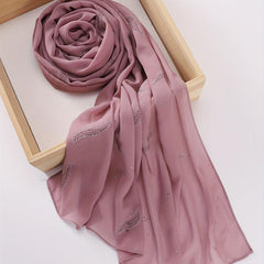 Wavy Leaf Chiffon Scarf Hijab Classic Shawl Head Wrap Women Hair Accessory