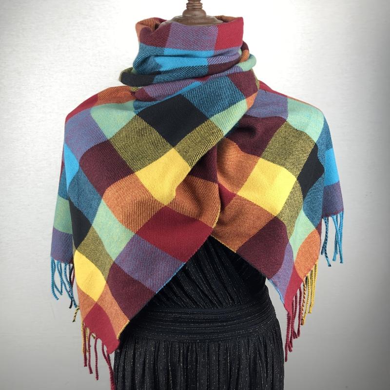 Cashmere Classic Large Square Scarf with Tassel