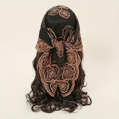 Lace Floral Embroidery Bandana Breathable Head Scarf Boho Shawl
