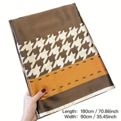 Houndstooth Scarf Satin Shawl Windproof Head Wrap