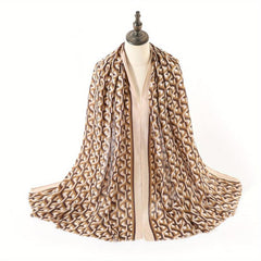 Geometric Chain Print Scarf Classic Casual Windproof Head Wrap