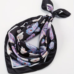 Butterfly Print Bandana Casual Square Scarf Women Neckerchief Head Wrap Hair Acc