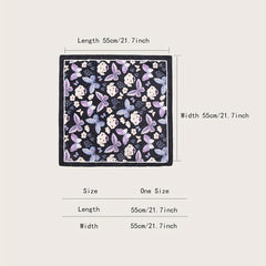 Butterfly Print Bandana Casual Square Scarf Women Neckerchief Head Wrap Hair Acc