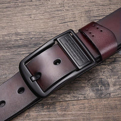 Men's Leather Belt Pin Buckle Waist Strap