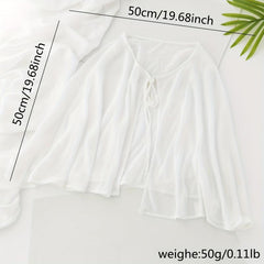 Chiffon Shawl Lace Up Cape Sunscreen Wraps Silky Solid Shawls