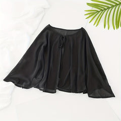 Chiffon Shawl Lace Up Cape Sunscreen Wraps Silky Solid Shawls