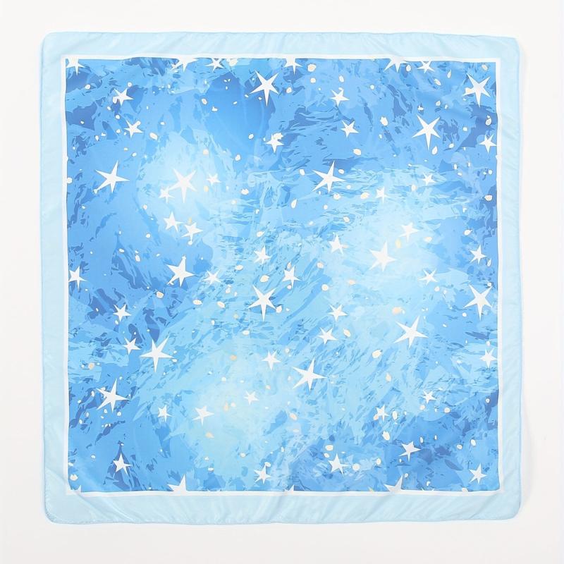 Stars Print Bandana Casual Square Scarf Women Neckerchief Head Wrap