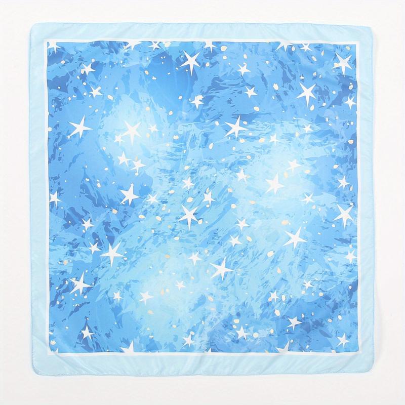 Stars Print Bandana Casual Square Scarf Women Neckerchief Head Wrap