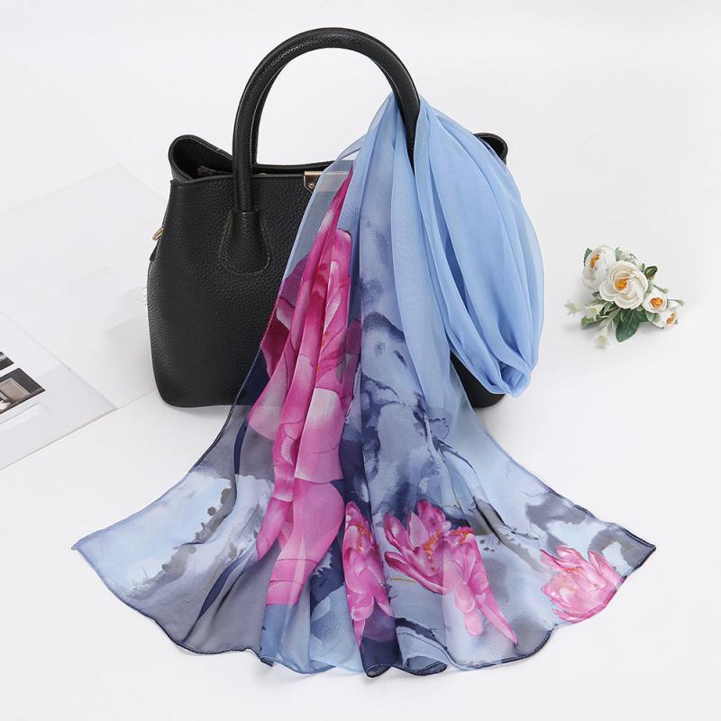 Lightweight Floral Pattern Scarf Shawl for Women Sunscreen Shawls