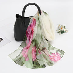 Lightweight Floral Pattern Scarf Shawl for Women Sunscreen Shawls