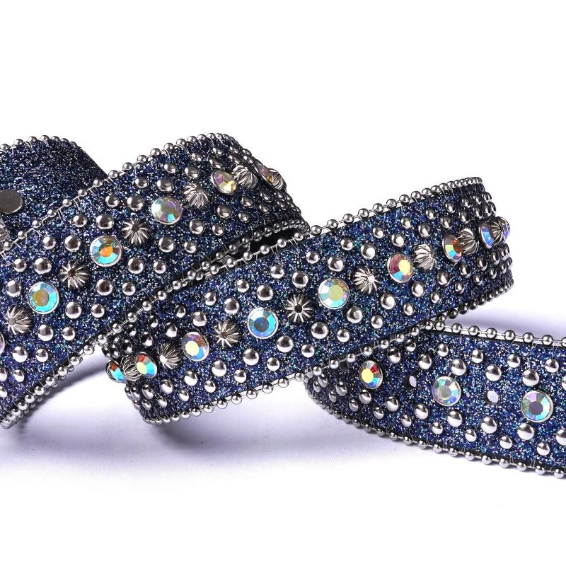 Rhinestone Belt Western Cowgirl Crystal Studded Strap Men Women