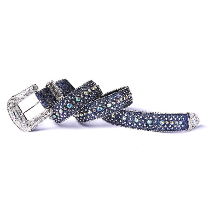 Rhinestone Belt Western Cowgirl Crystal Studded Strap Men Women