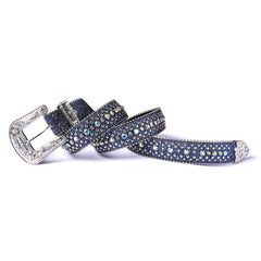 Rhinestone Belt Western Cowgirl Crystal Studded Strap Men Women