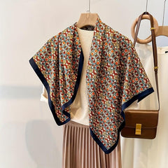 Floral Print Bandana Shawl Casual Satin Square Scarf Silk Head Wrap