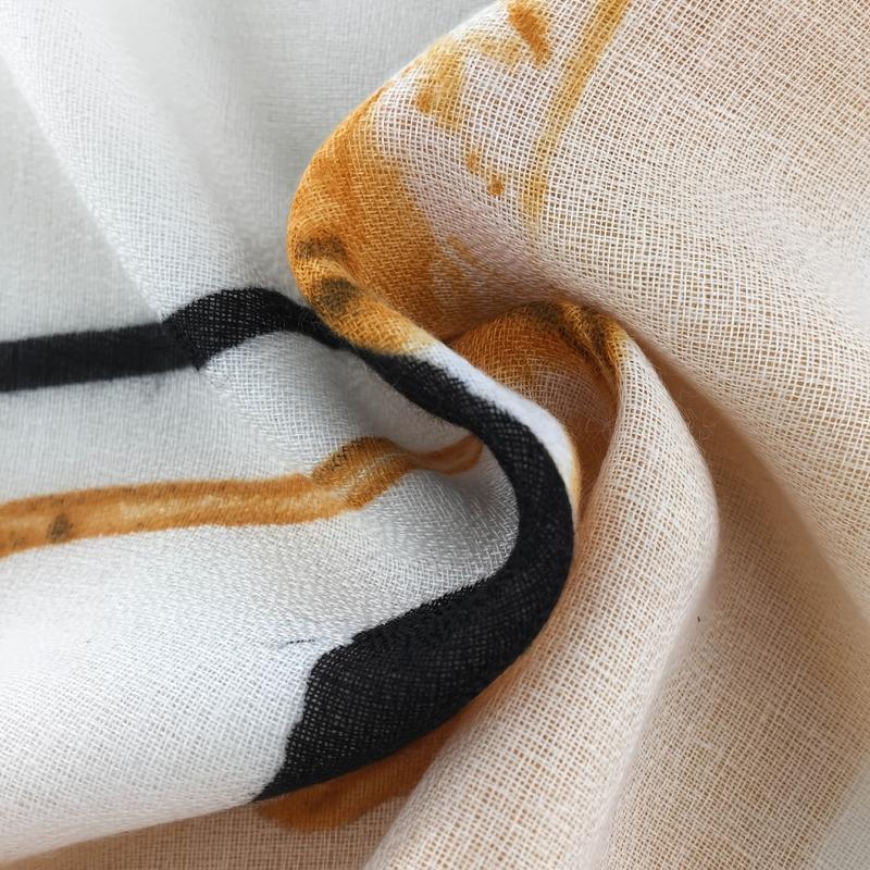 Leaf Print Scarf Women's Thin Decoration Shawl
