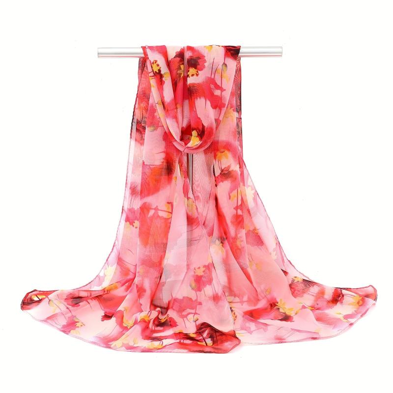 Vintage Lotus Chiffon Scarf Tie Dye Shawl Silk Head Wrap