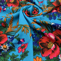 Vintage Flower Print Bandana Boho Square Scarf Women Head Wraps