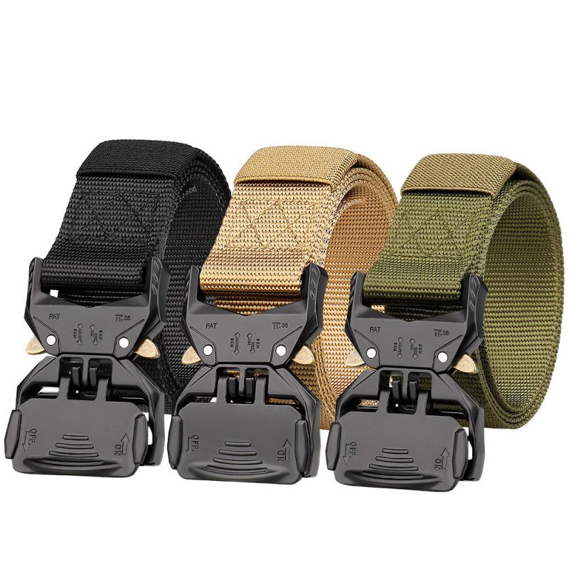 Men's Tactical Belt Heavy Duty Quick Release Buckle Nylon Canvas Rigger Belts
