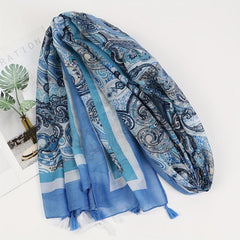 Paisley Print Tassel Scarf Classic Shawl Windproof Warm Head Wrap