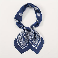 Paisley Print Bandana Silk Satin Square Scarf Neckerchief