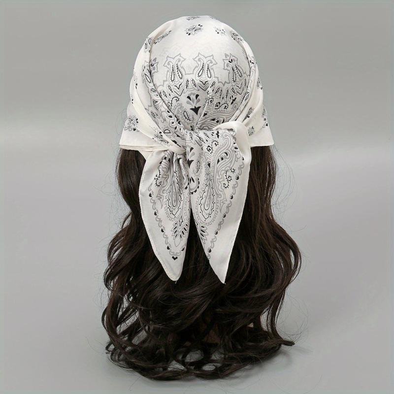 Paisley Print Bandana Silk Satin Square Scarf Neckerchief