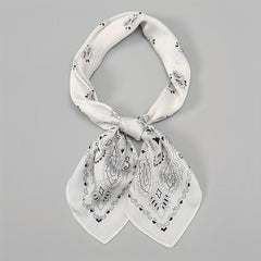 Paisley Print Bandana Silk Satin Square Scarf Neckerchief