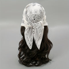Paisley Print Bandana Silk Satin Square Scarf Neckerchief
