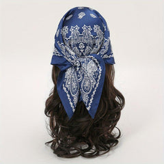 Paisley Print Bandana Silk Satin Square Scarf Neckerchief
