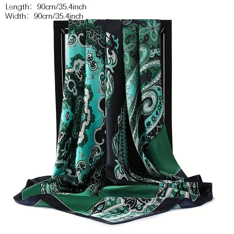Satin Large Square Head Scarves Silk Ne...