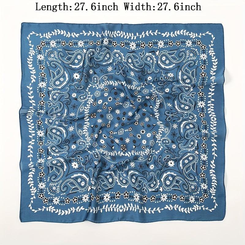Classic Paisley Print Scarf Silk Square Shawl Sunscreen Head Wrap