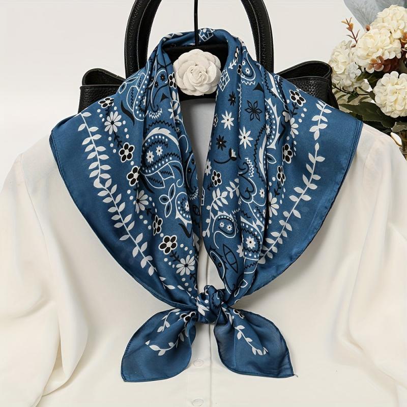 Classic Paisley Print Scarf Silk Square Shawl Sunscreen Head Wrap